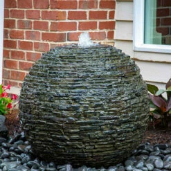 Aquascape Medium Stacked Slate Sphere Landscape Fountain Kit