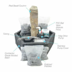 Rustic Basalt Fountain Kits -pond shop basalt fountain kit diagram 1 1000 14687.1643677420