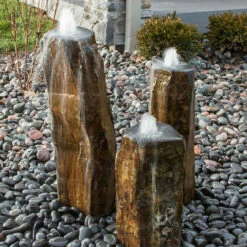 Real Stone Fountain Trio -pond shop blue thumb polished bowl basalt fountain feature 1000 34944.1642192864