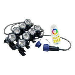 Airmax EcoSeries 1/2 HP Floating Fountain -pond shop rgbw 8led light set w remote 1000 44489.1663692505